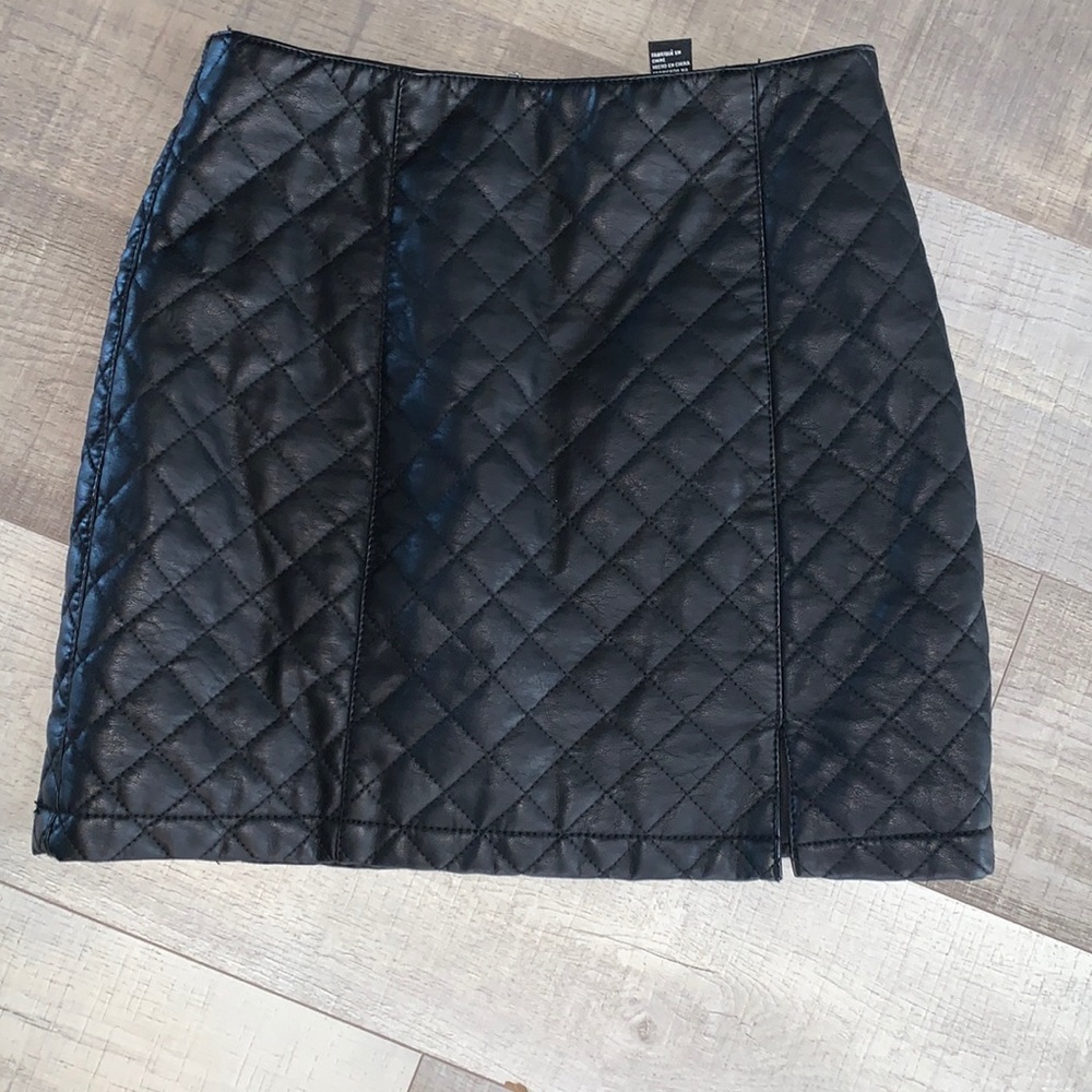Black leather skirt